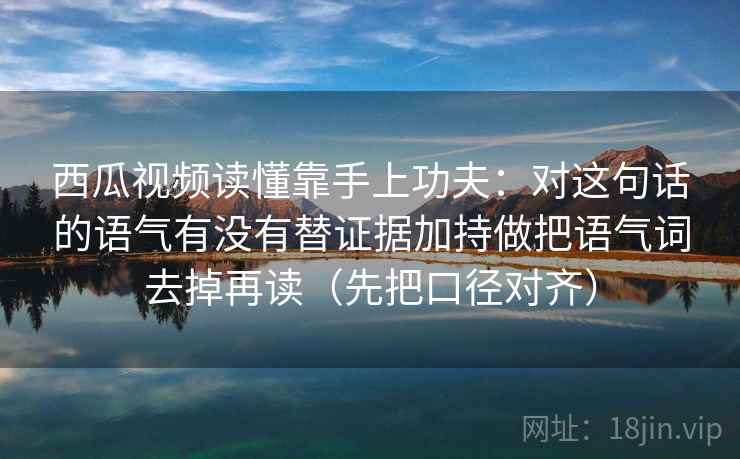 西瓜视频读懂靠手上功夫：对这句话的语气有没有替证据加持做把语气词去掉再读（先把口径对齐）