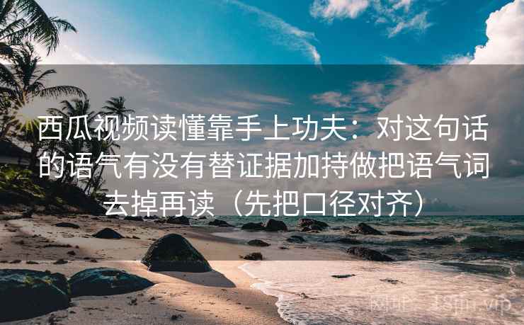 西瓜视频读懂靠手上功夫：对这句话的语气有没有替证据加持做把语气词去掉再读（先把口径对齐）  第2张